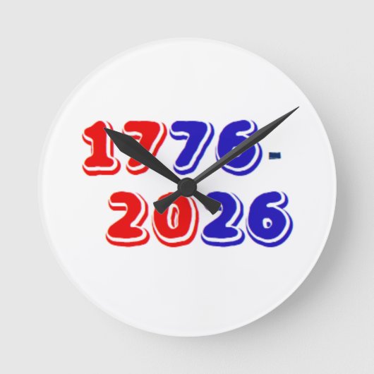 1776 2026 壁掛け時計 ラウンド壁時計 (正面)
