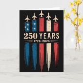 1776-2026 愛国心 エアショー 米国旗 - 250年P カード (黄色い花)