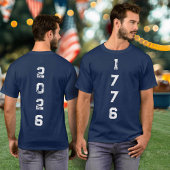 1776 2026 縦数字半250周年記念 Tシャツ