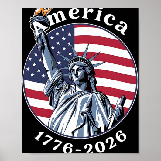 1776-2026 自由の女神 アメリカ建国250周年記念グッズ ポスター (正面)