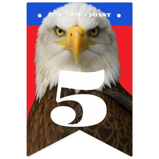 1776–2026 • 16-Flag Celebration Banner, Editable バンティングフラッグ (第13の旗)