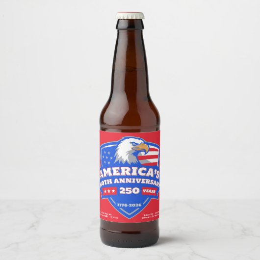 1776–2026 Eagle Shield • Custom Homebrew Label USA ビールラベル (正面)