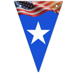 1776–2026 Editable 16-Flag Red-White-Blue America バンティングフラッグ