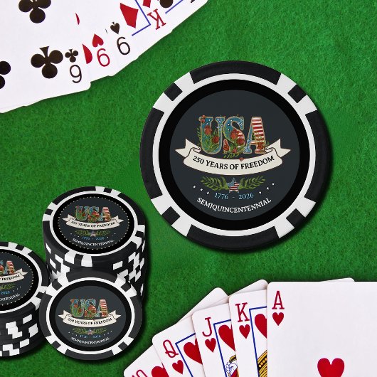 1776-2026 Midnight Blue & Black Luxury Patriotic  ポーカーチップ