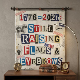 1776-2026 USA 250th Anniversary Edgy Ransom Note タペストリー