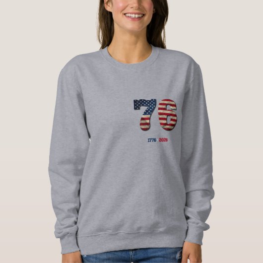 1776-2026 USA 250th Anniversary Patriotic Design スウェットシャツ (正面)
