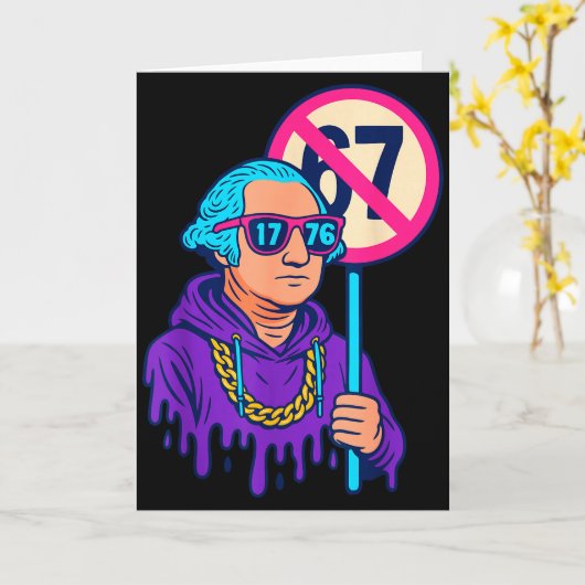 1776 67 George Washington Drip カード (黄色い花)