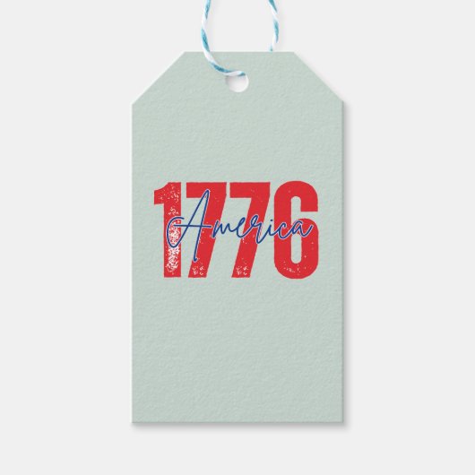 '1776 America' ユーカリグリーン 250周年 7月4日  ギフトタグ (正面)