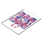 1776 America 4th of July USAフローラ花 ノートブック (左側)