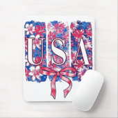 1776 America 4th of July USAフローラ花 マウスパッド (マウス)