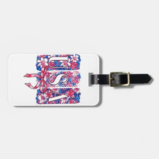 1776 America 4th of July USAフローラ花 ラゲッジタグ (正面横)