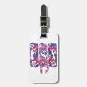 1776 America 4th of July USAフローラ花 ラゲッジタグ (正面縦)
