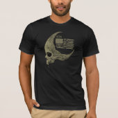 1776 American Flag Skull Crescent Moon T-Shirt Tシャツ (正面)