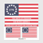 1776 Flagオプション文字USAベッツィ・ロス・コンター シール (シート)