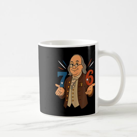 1776 Funny Benjamin Ben Franklin Meme Six Seven 6  コーヒーマグカップ (右)