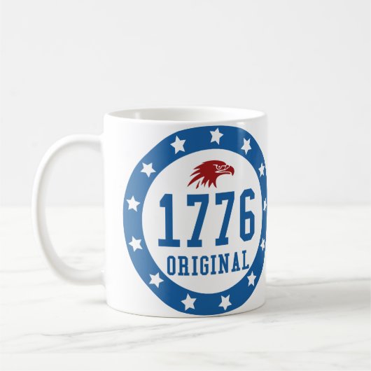 1776 Original 4 July Badge コーヒーマグカップ (左)