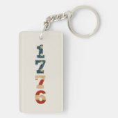 1776 Patriotic American Flag キーホルダー (裏面)