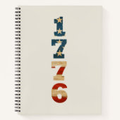 1776 Patriotic American Flag Notebook - Lined ノートブック (正面)
