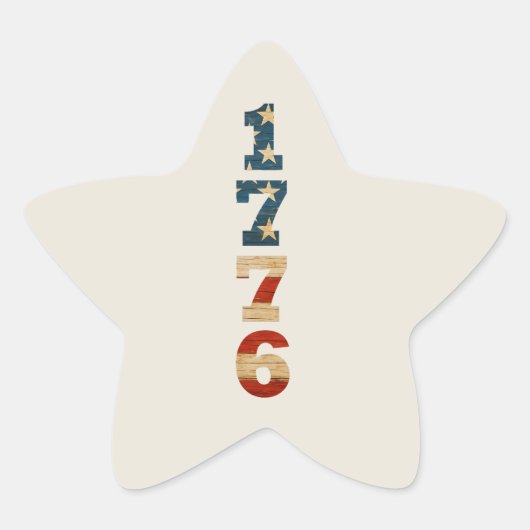 1776 Patriotic American Flag Star Sticker 星シール (正面)