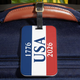 1776 USA 2026 レッド ホワイト ブルー 愛国 ラゲッジタグ