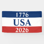 1776 USA 2026 Red White and Blue Patriotic 横断幕 (横)