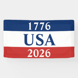 1776 USA 2026 Red White and Blue Patriotic 横断幕