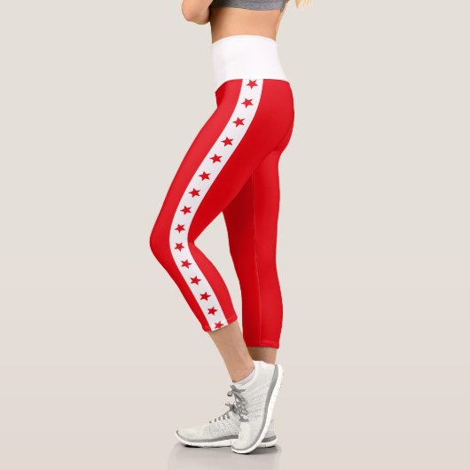 1776 USA 250th Birthday Patriotic American Flag カプリレギンス (左)