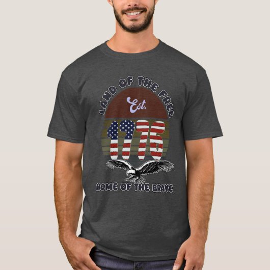 1776 USA Patriotic Shirt  Tシャツ (正面)