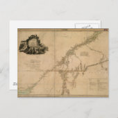 1777年の地図におけるカナダの現住地域 ポストカード (正面/裏面)