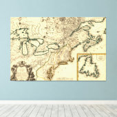 1778カナダと州の地統一された図 キャンバスプリント (インサイチュ (ウッドフロア))