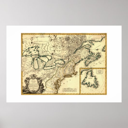 1778カナダと州の地統一された図 ポスター (正面)