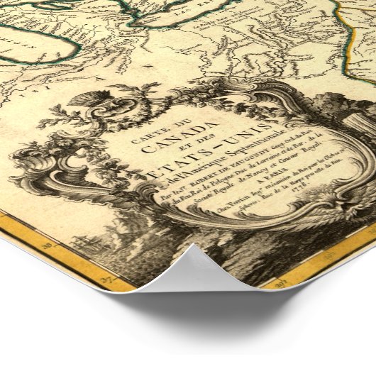 1778カナダと州の地統一された図 ポスター (角)