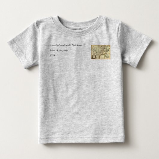 1778年のカナダとアメリカ合衆国の地図 ベビーTシャツ (正面)
