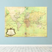 1778年ベリン航海のグ世界地図または地図 キャンバスプリント (インサイチュ (ウッドフロア))