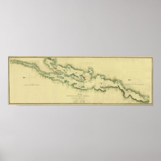 1779シャンプレーン湖図 ポスター (正面)