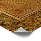 1780 Old World Map Art with Leather-effect border ポスター (角)