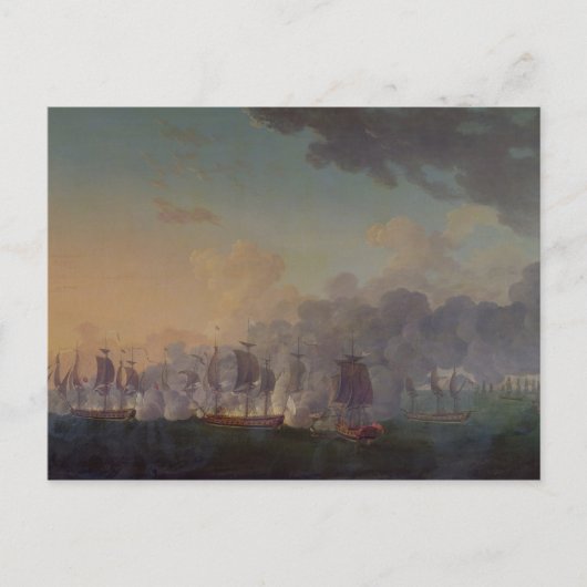 1781年7月21日のルイスブールの戦い ポストカード (正面)