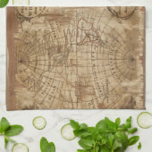 1783ヴィンテージアンティーク世界地図 キッチンタオル (折り畳み)