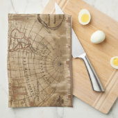 1783ヴィンテージアンティーク世界地図 キッチンタオル (四つ折り)