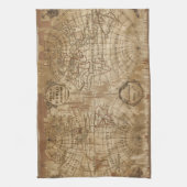 1783ヴィンテージアンティーク世界地図 キッチンタオル (縦)