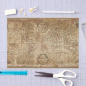 1783ヴィンテージアンティーク世界地図 薄葉紙 (クラフト)