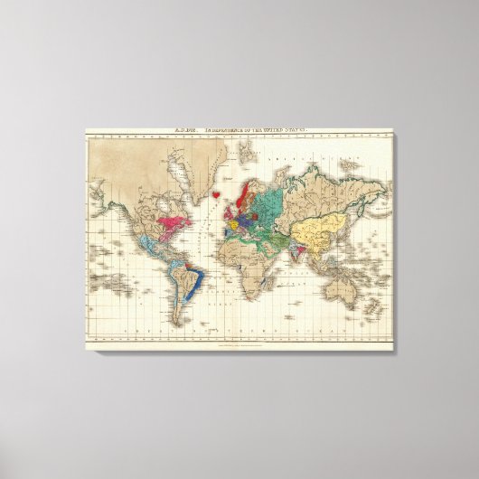1783年の統一された州の独立 キャンバスプリント (正面)