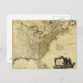 1784年ファーデンによるアメリカ合衆国の地図 ポストカード (正面/裏面)
