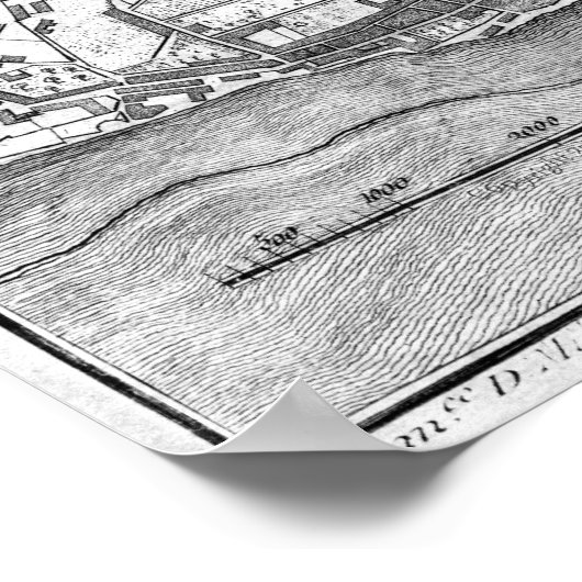 1785リスボンの地図 ポスター (角)