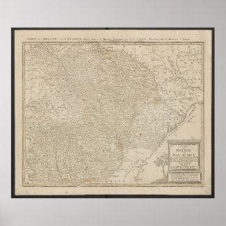 1785年のモルダヴィアとワラキアの地図 ポスター