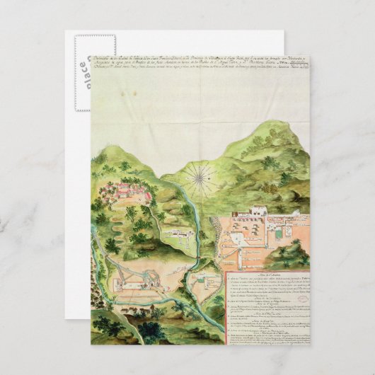 〒1785-87メキシコのオアハカ鉱山の計画 ポストカード (正面/裏面)