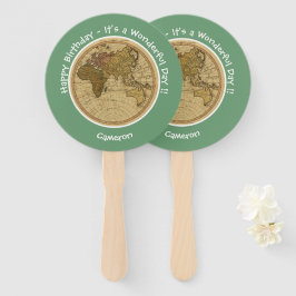 1786 東半球マップをテーマにしたパーティー ハンドファン