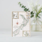 1787ニュージーランドの地図 ポストカード (スタンド正面)