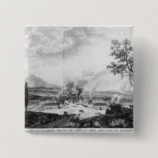 1787年にLe Creusotの王室のな鋳物場 缶バッジ (正面)