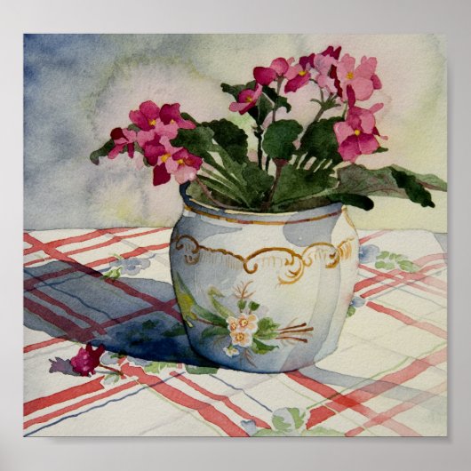 1790アフリカのヴィオレットをブルーポットアートプリント ポスター (正面)